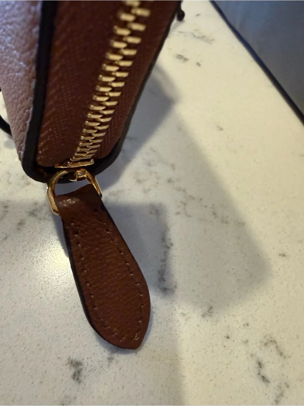 Burberry Brown Embossed Zip-Around Card Holder